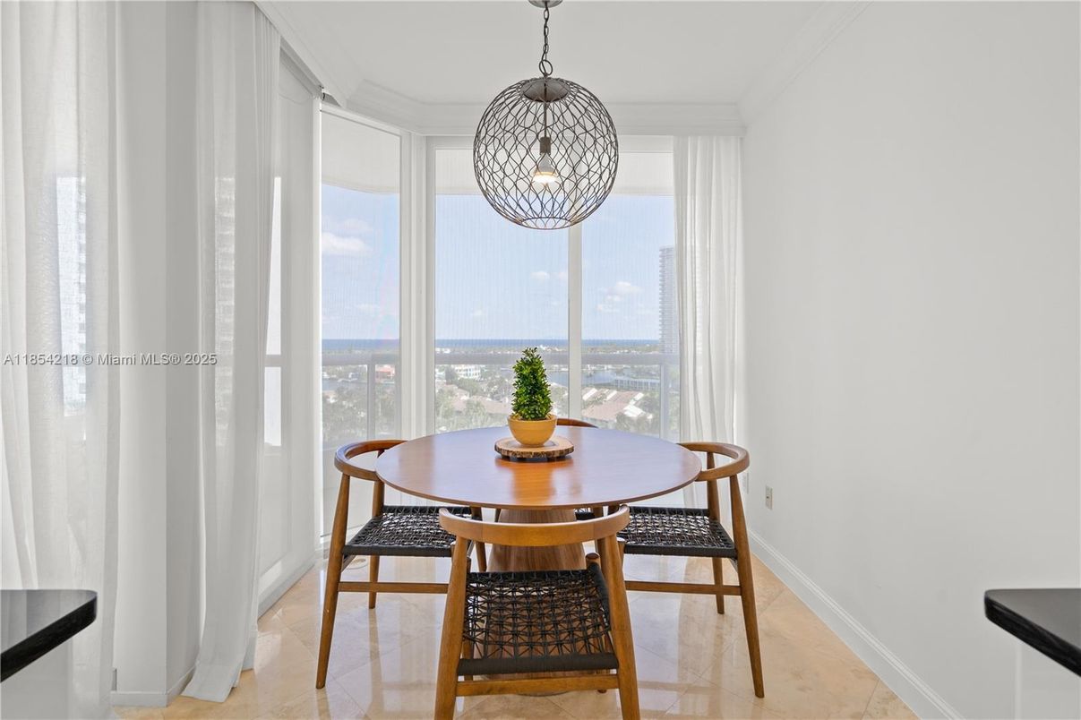 Dining room, Interior, Pendant Lights, Water
