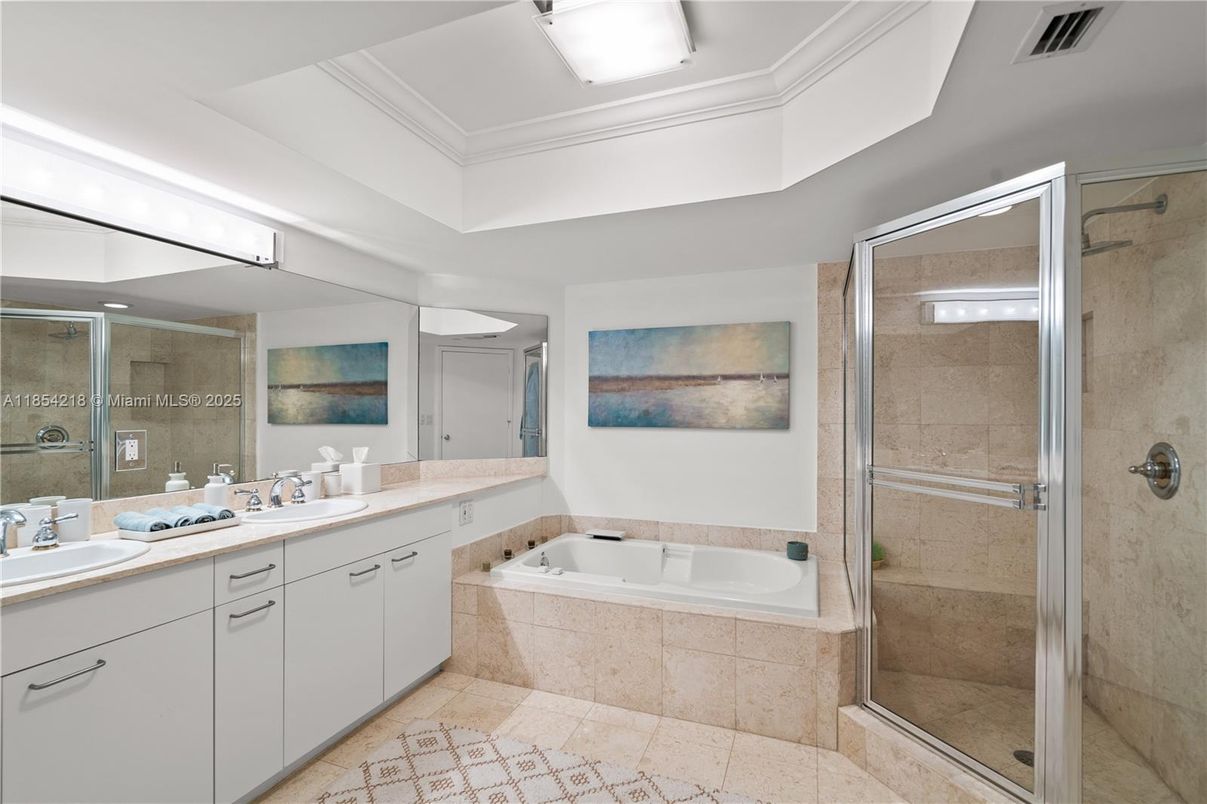 Bathroom, Dual Sink Vanities, Glass Shower, Interior