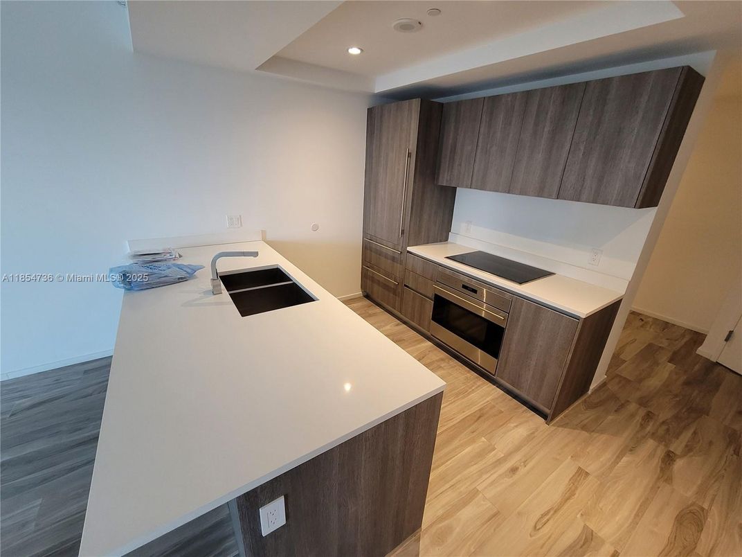 Interior, Kitchen, Recessed Lighting, Wood Texture Flooring