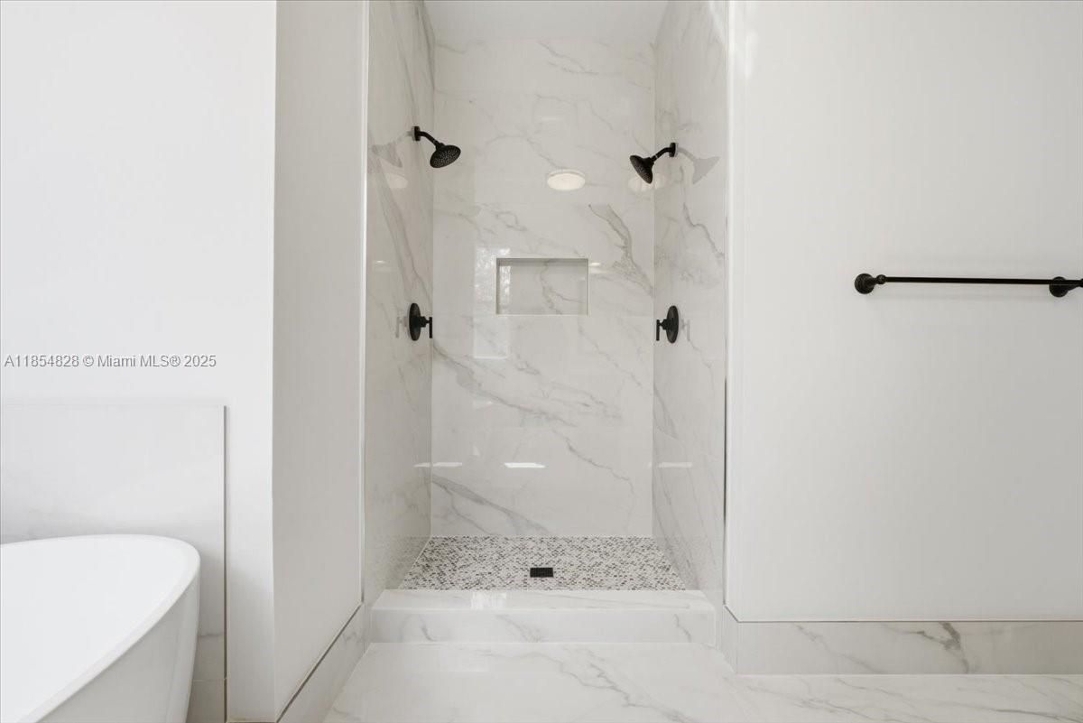 Bathroom, Glass Shower, Interior, Marble, Marble Walls