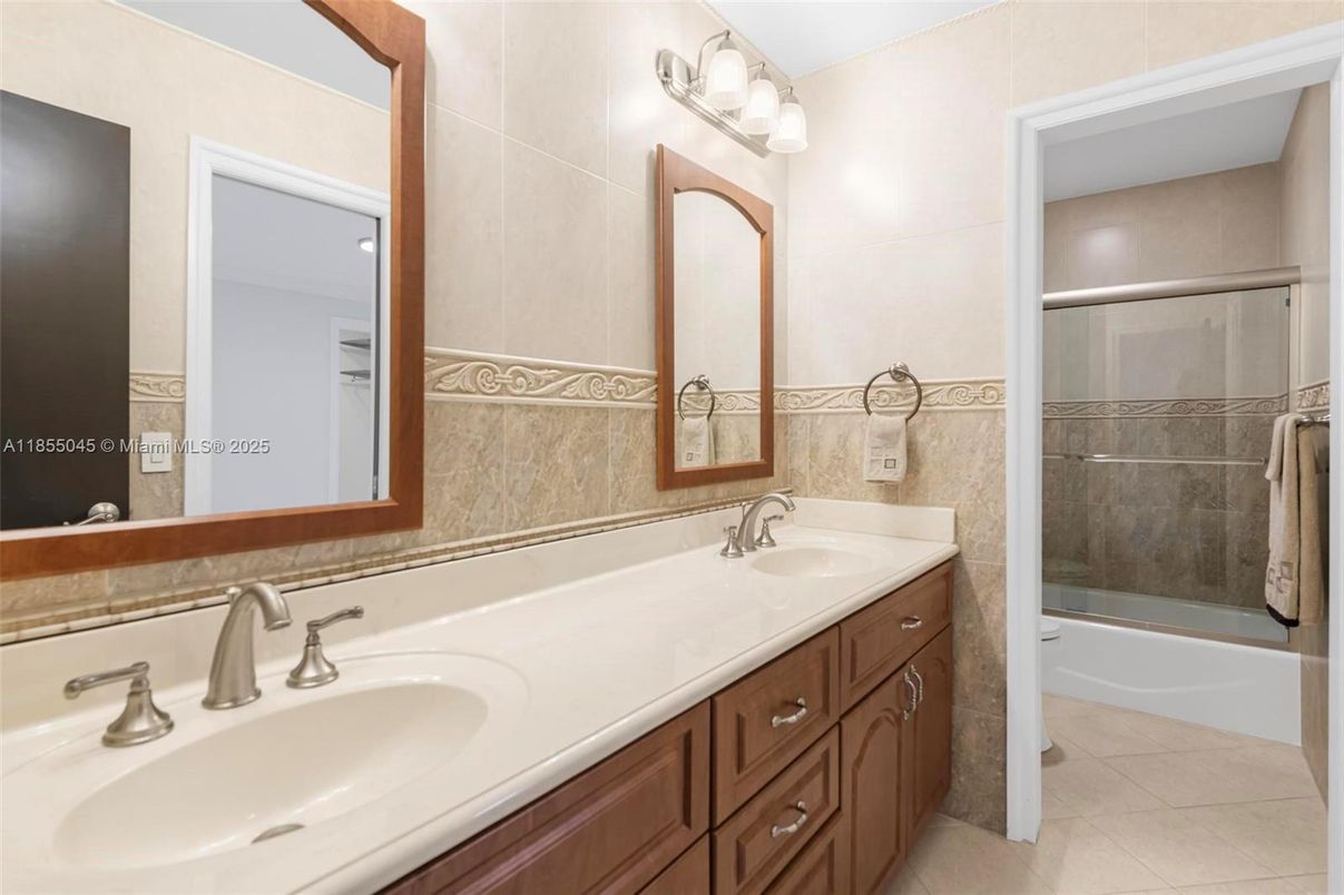 Bathroom, Dual Sink Vanities, Glass Shower, Interior