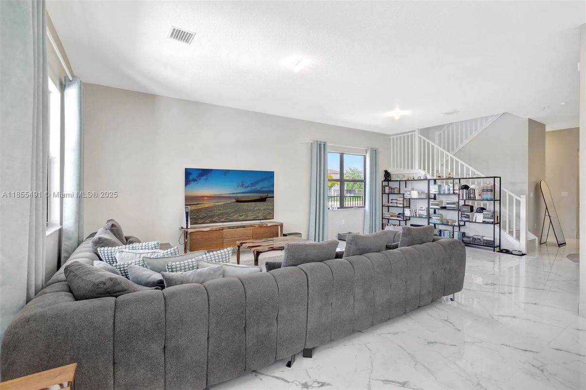 Interior, Living room, Marble, Recessed Lighting
