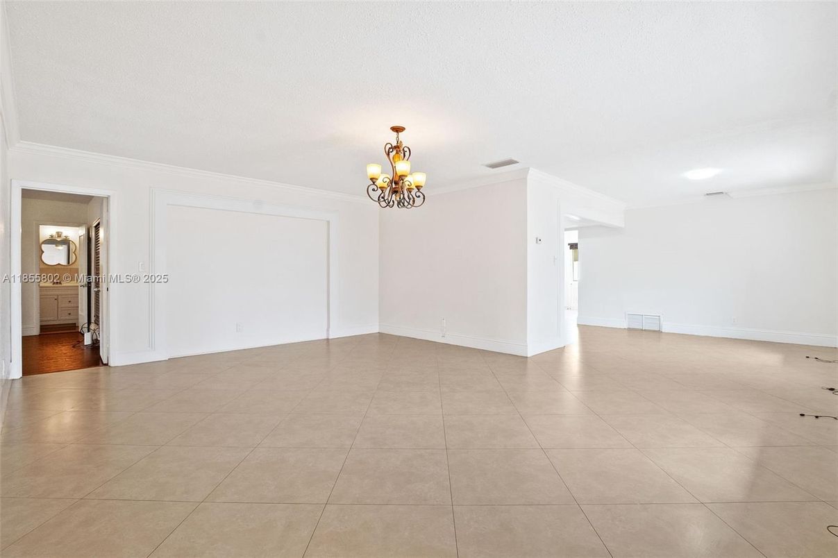 Chandelier, Empty room, Interior