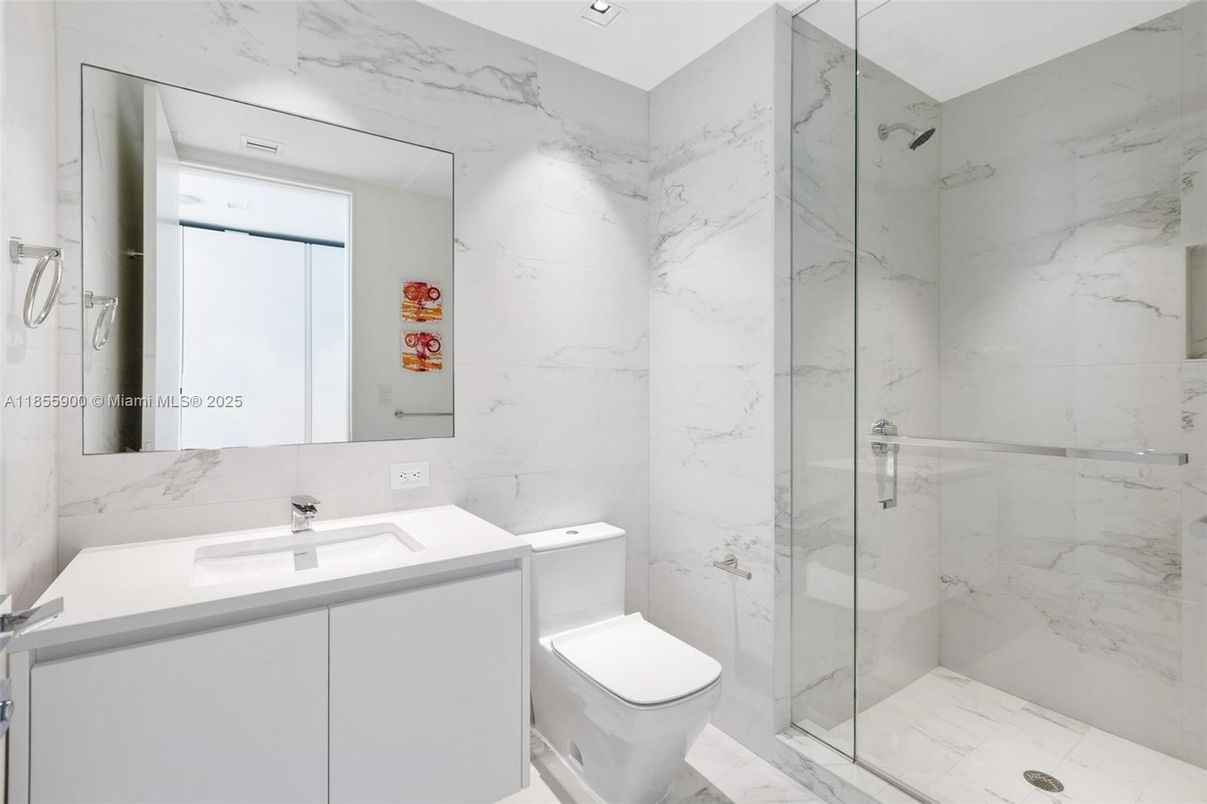Bathroom, Glass Shower, Interior, Marble, Marble Walls
