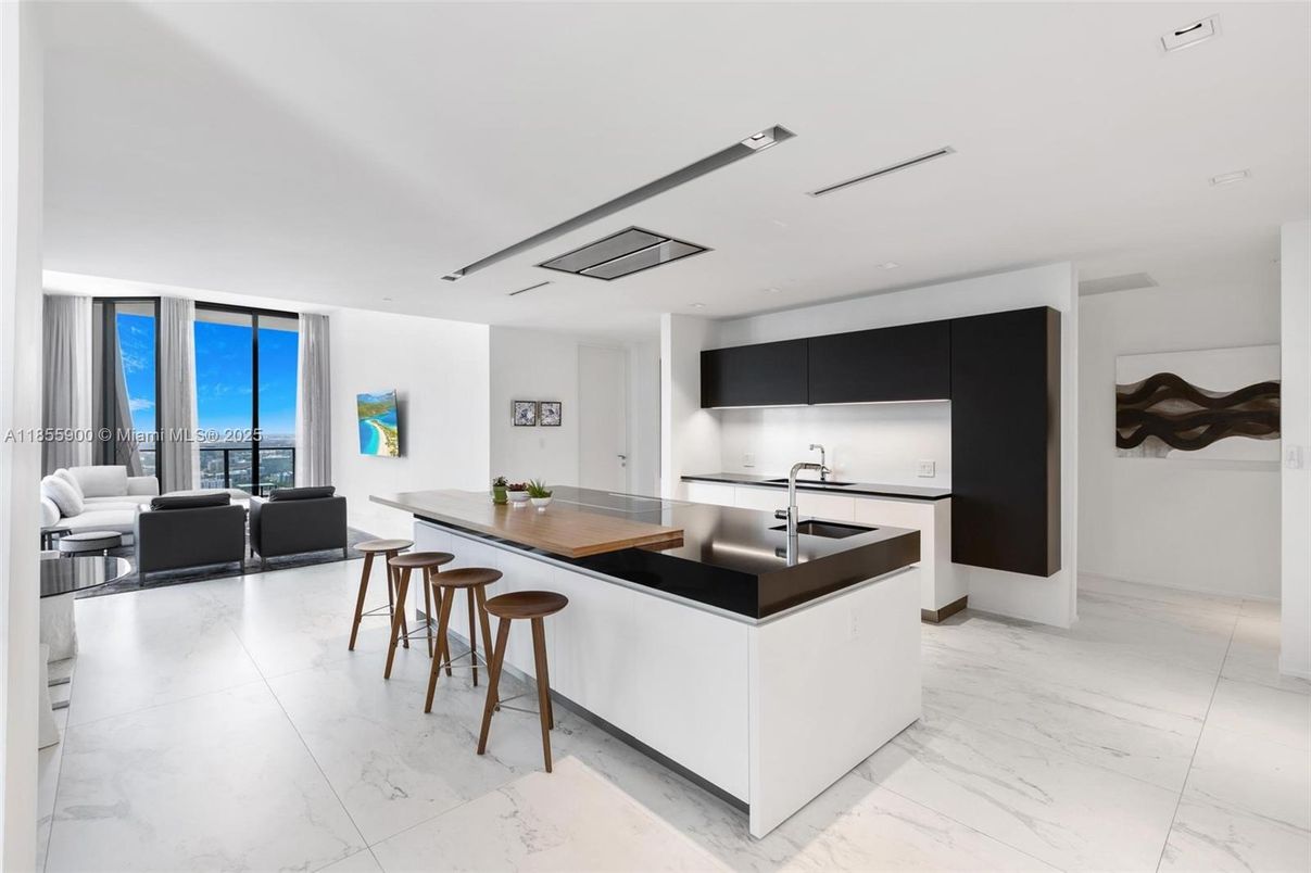 Interior, Kitchen, Living room, Marble, Recessed Lighting, Water