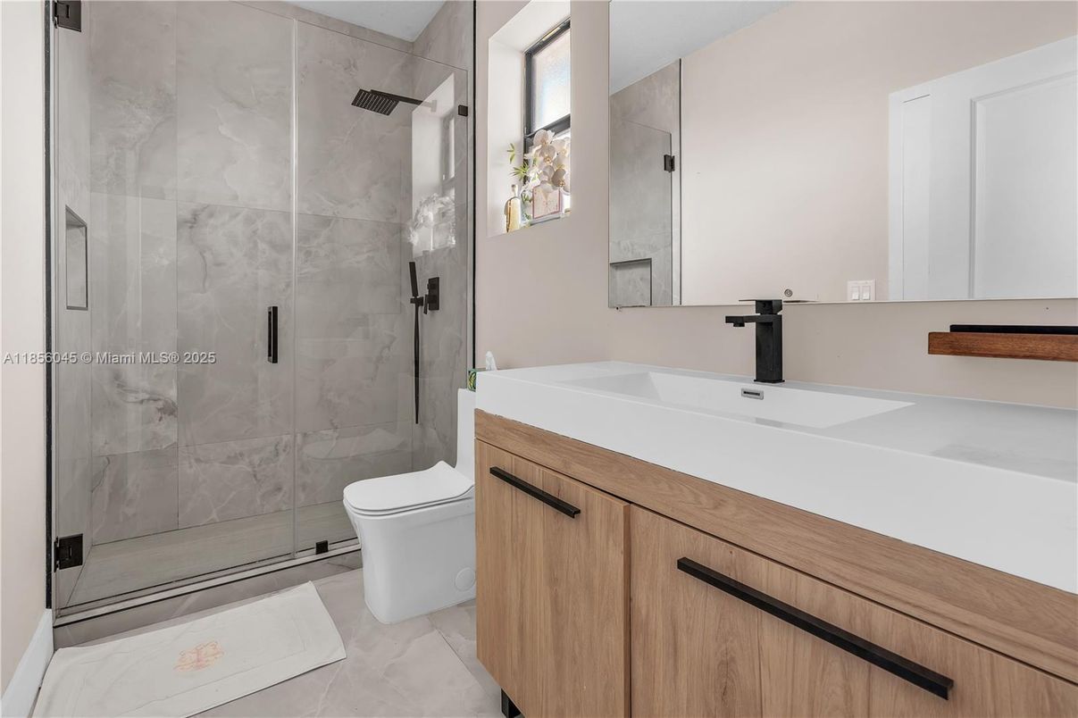 Bathroom, Glass Shower, Interior, Marble Walls