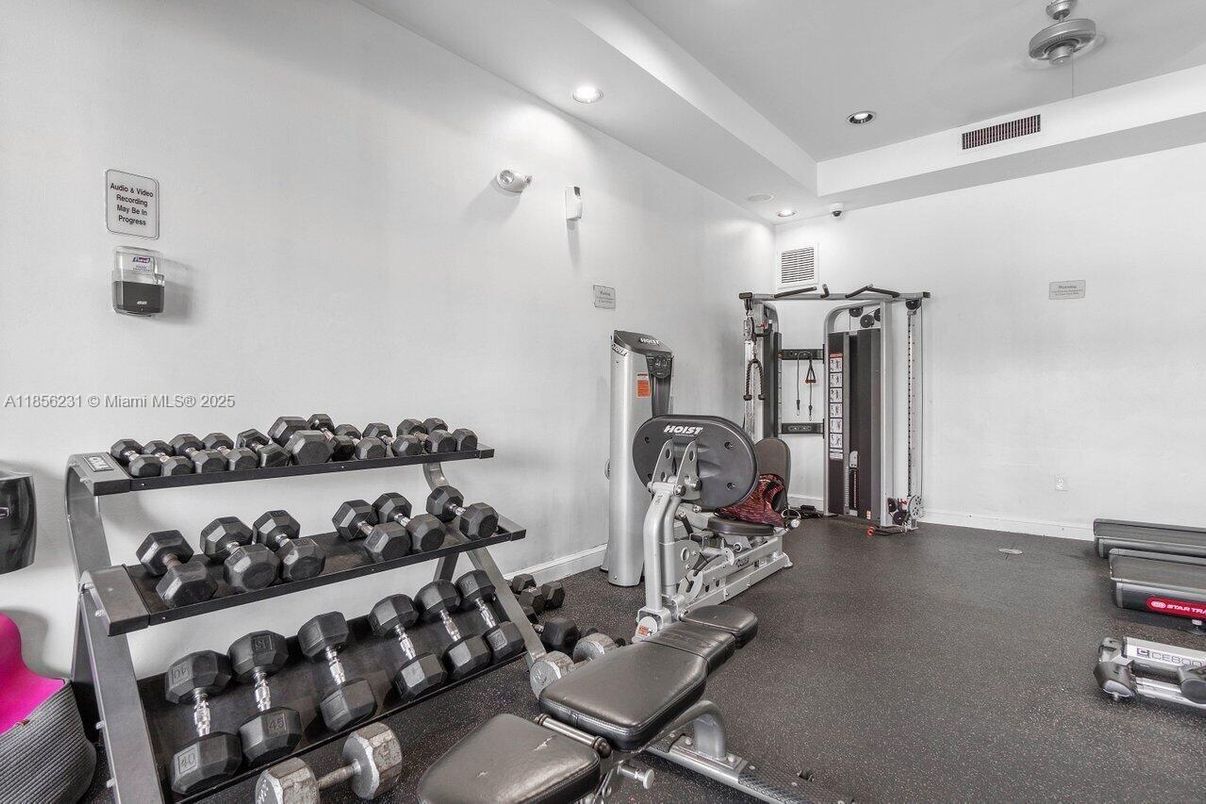 Fitness Equipment, Gym, Interior, Recessed Lighting