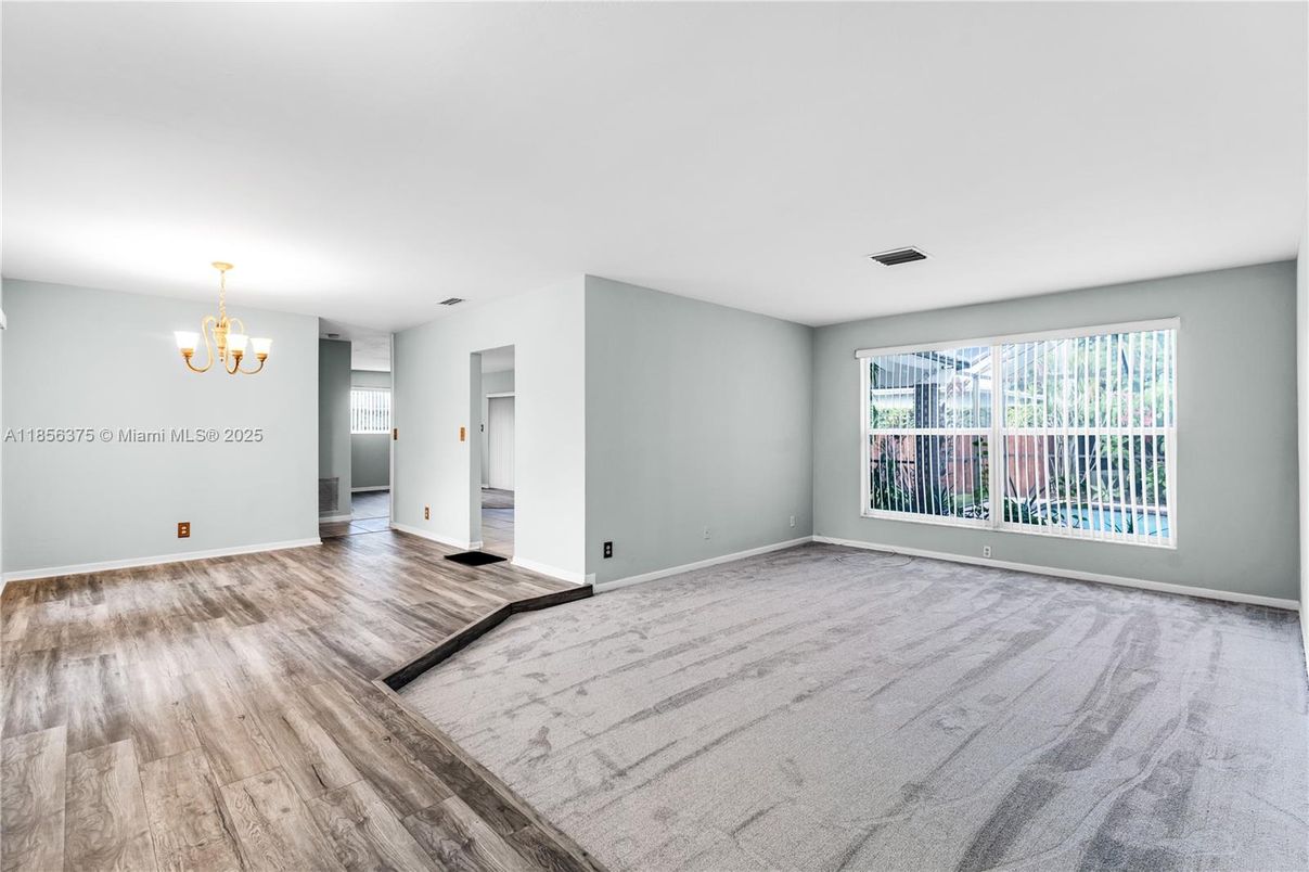 Chandelier, Empty room, Interior, Wood Texture Flooring