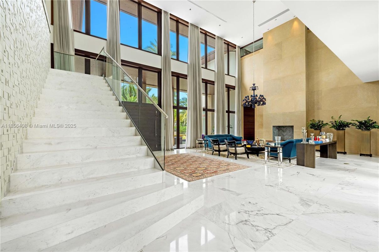 Fireplace, Interior, Marble, Pendant Lights, Recessed Lighting