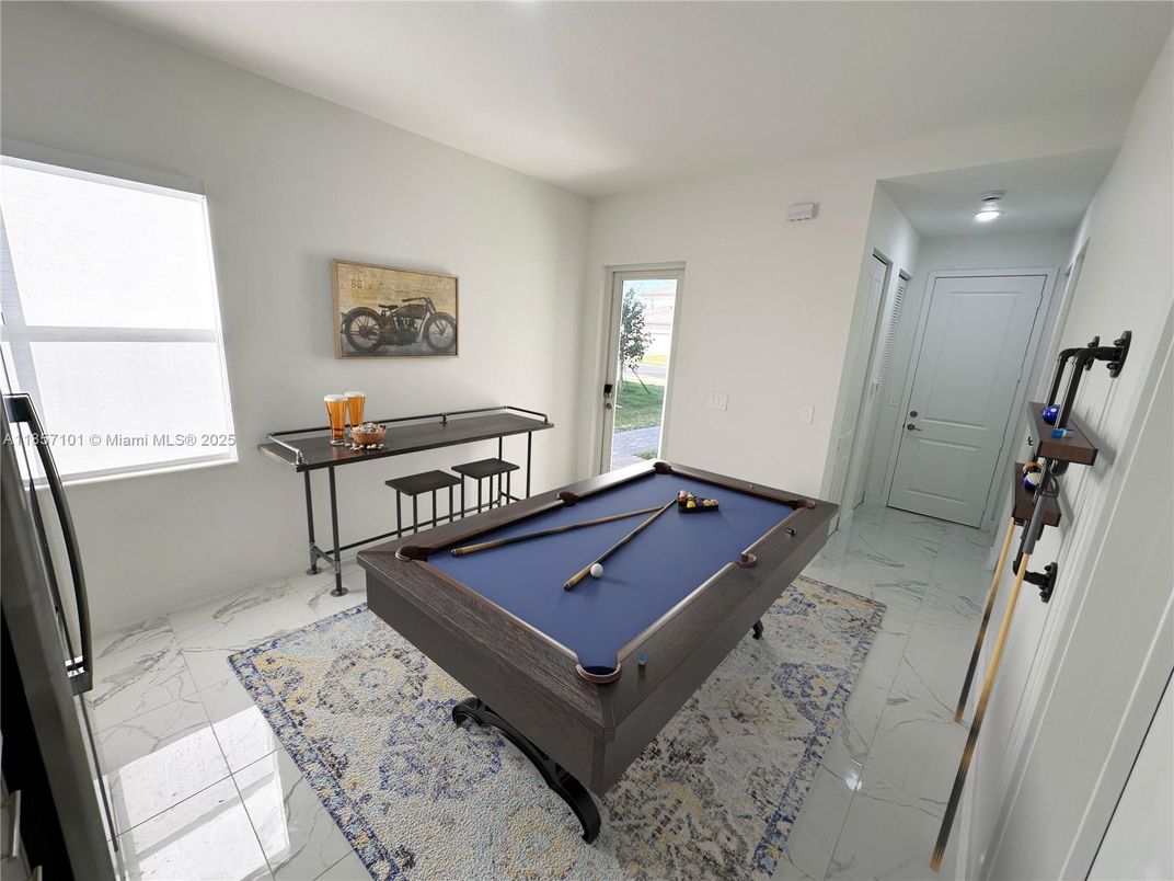Billiard Table, Game Room, Interior, Marble