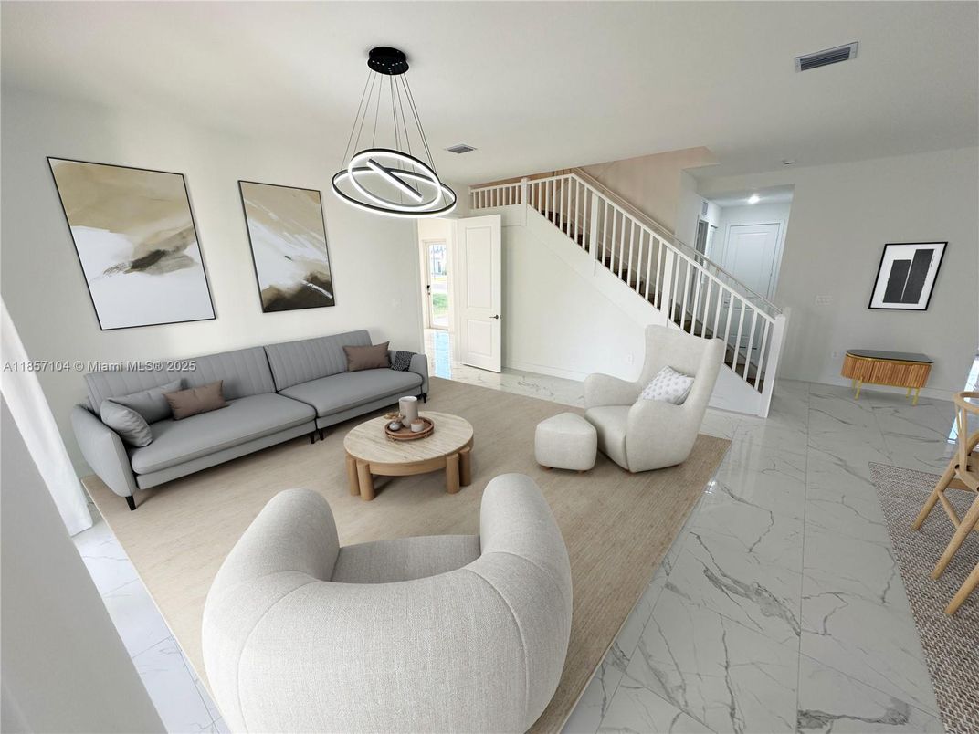 Interior, Living room, Marble, Pendant Lights