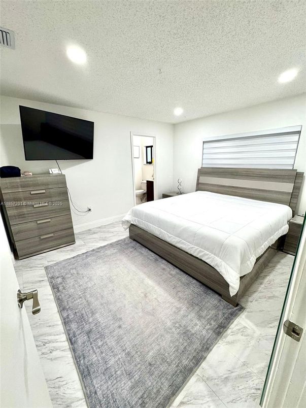 Bedroom, Interior, Marble, Recessed Lighting