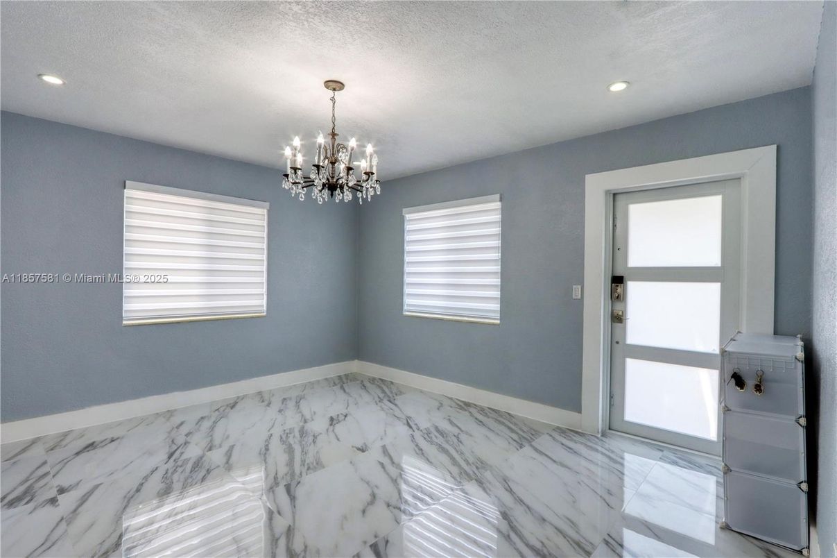 Chandelier, Empty room, Interior, Marble, Recessed Lighting