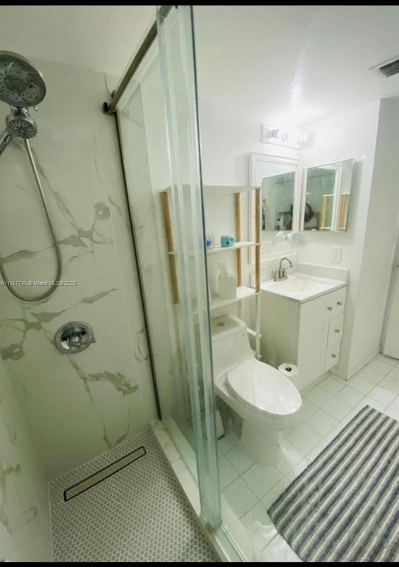Bathroom, Glass Shower, Interior, Marble Walls