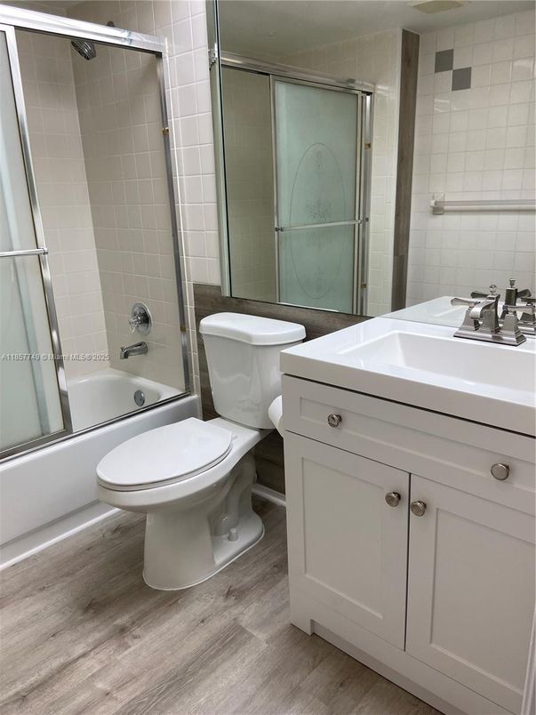 Bathroom, Glass Shower, Interior, Wood Texture Flooring