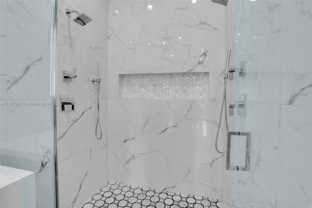 Bathroom, Glass Shower, Interior, Marble Walls