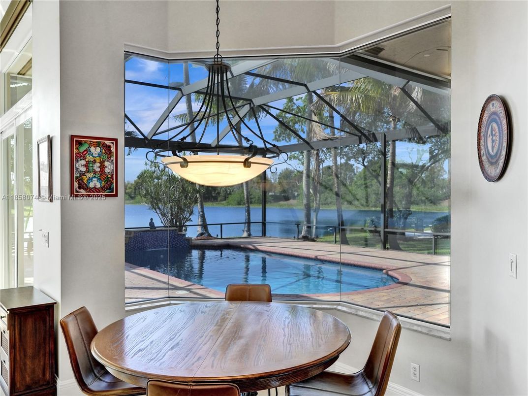 Dining room, Glass Ceilings, Interior, Pendant Lights, Pool, Sun Room, Water