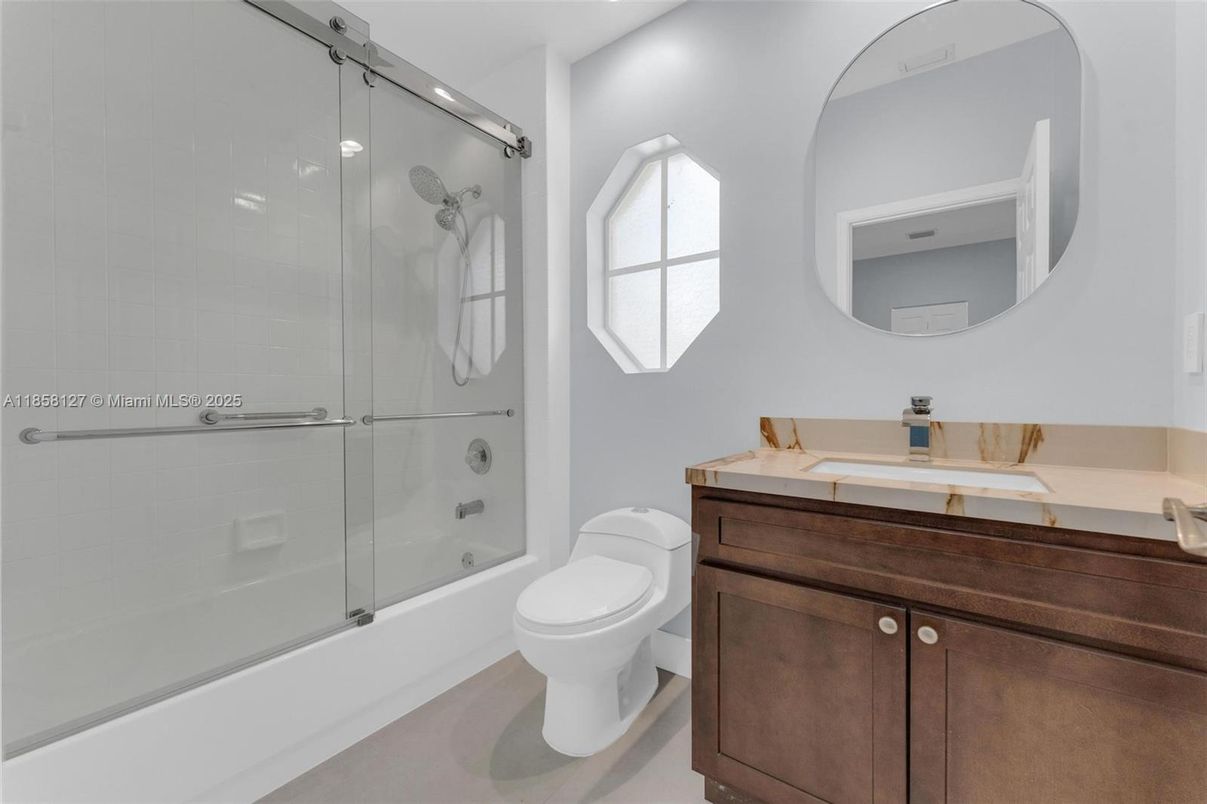 Bathroom, Glass Shower, Interior, Tile Countertops