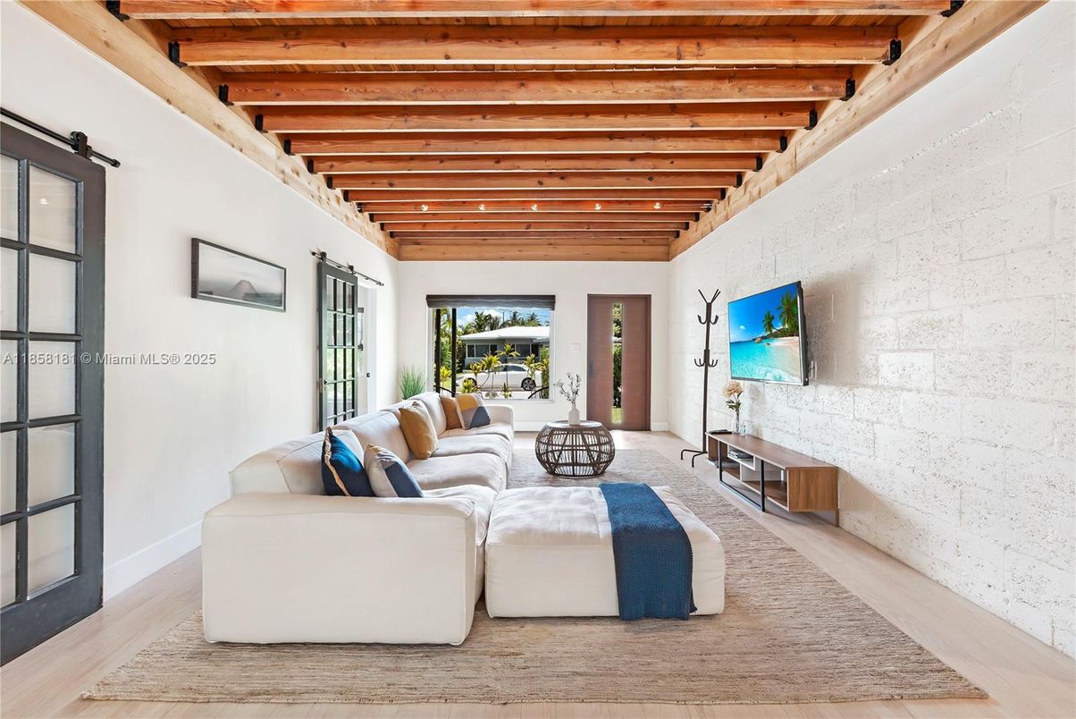 Interior, Living room, Stone Walls, Wooden Beams, Wood Texture Flooring