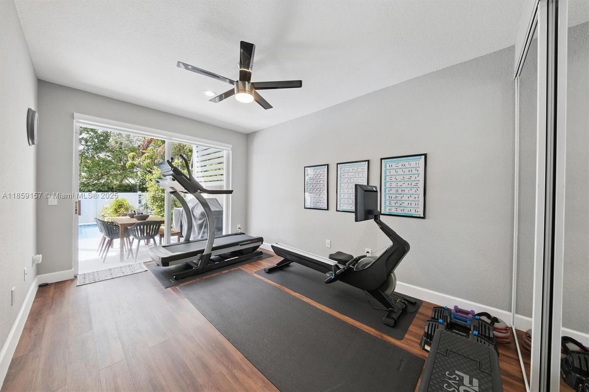 Fitness Equipment, Interior, Wood Texture Flooring