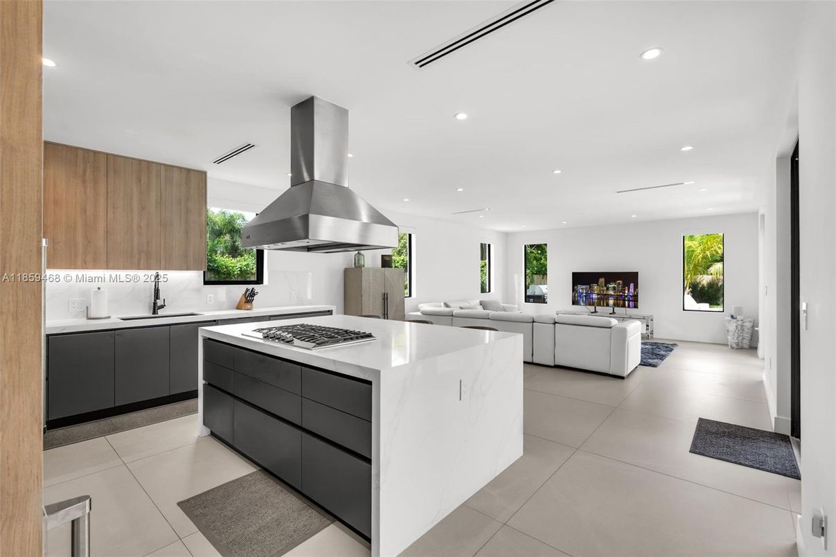 Interior, Kitchen, Living room, Recessed Lighting, Stainless Steel Appliances