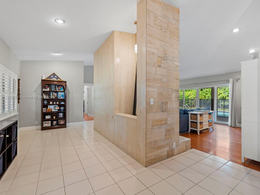 Fireplace, Interior, Recessed Lighting, Wood Texture Flooring