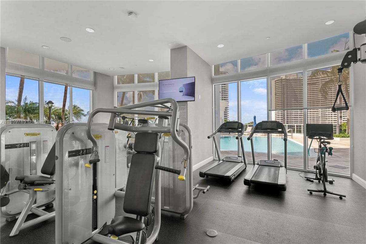 Fitness Equipment, Gym, Interior, Recessed Lighting