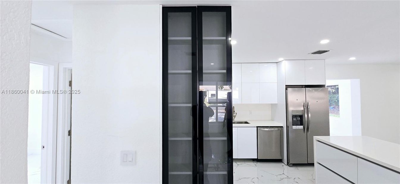 Interior, Kitchen, Marble, Recessed Lighting, Stainless Steel Appliances