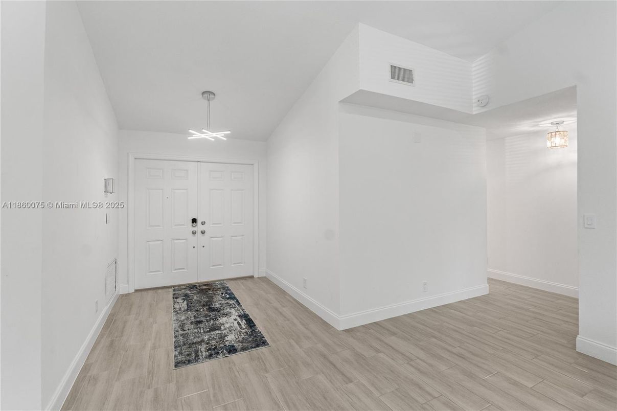 Empty room, Interior, Pendant Lights, Wood Texture Flooring