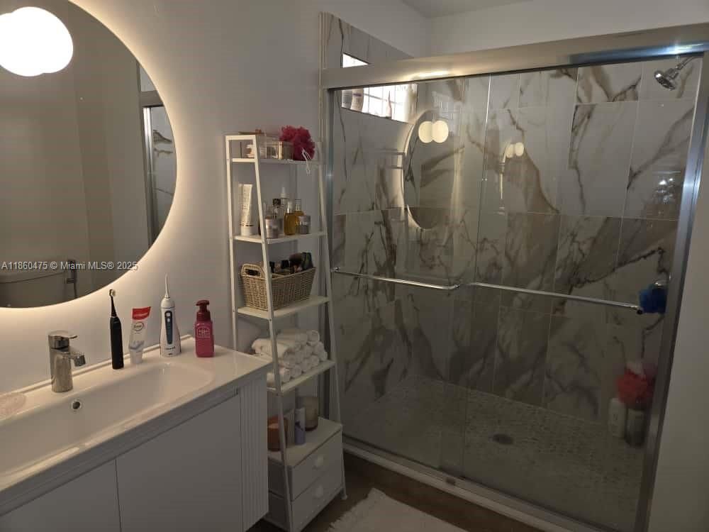 Bathroom, Glass Shower, Interior, Marble Walls