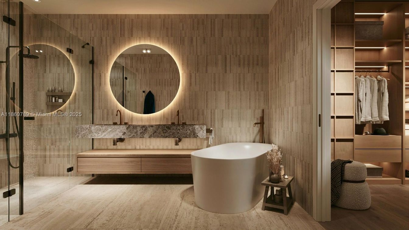 Bathroom, Dual Sink Vanities, Free Standing Baths, Glass Shower, Interior, Recessed Lighting, Walk-in Closets, Wood Texture Flooring