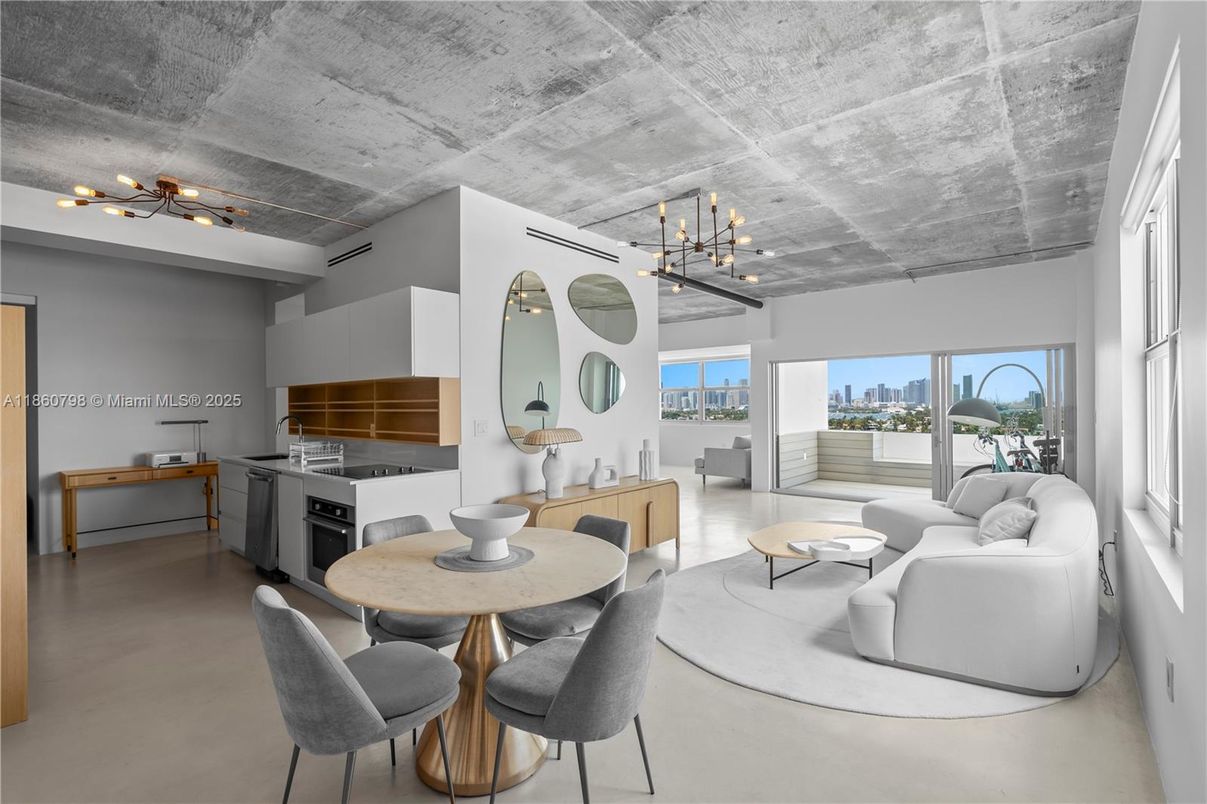 Dining room, Interior, Kitchen, Living room, Pendant Lights, Stainless Steel Appliances, Water