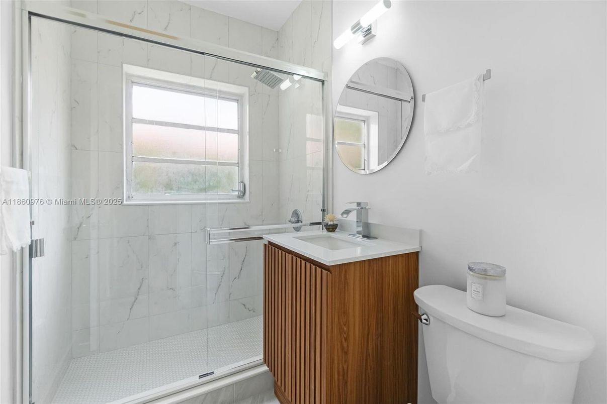 Bathroom, Glass Shower, Interior, Marble Walls