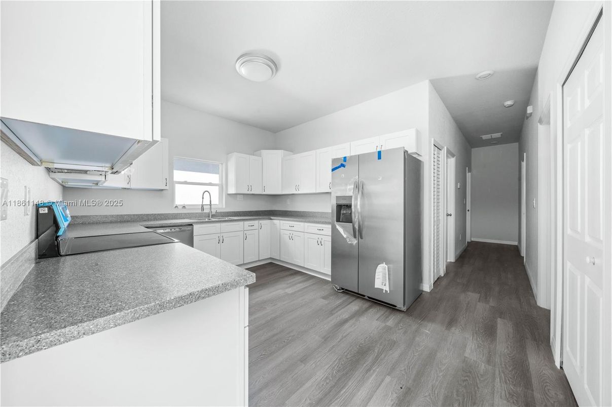 Interior, Kitchen, Stainless Steel Appliances, Wood Texture Flooring