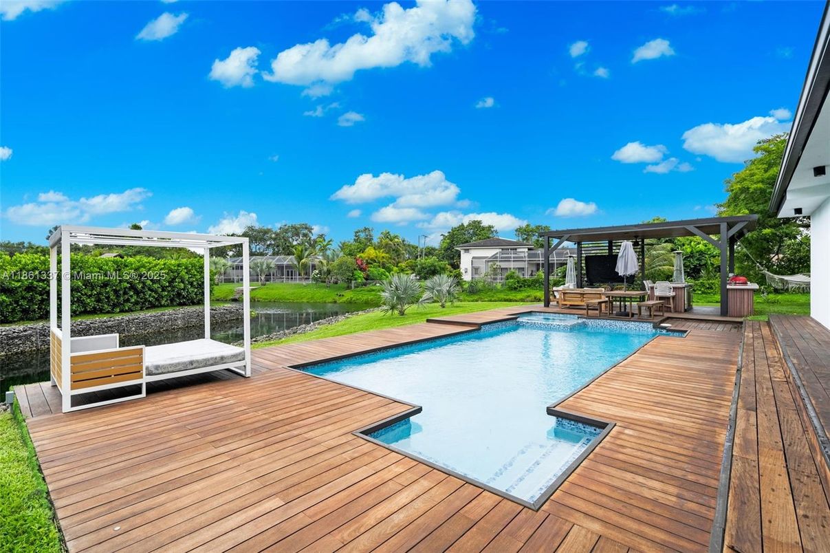 Exterior, Pool, Wood Texture Flooring