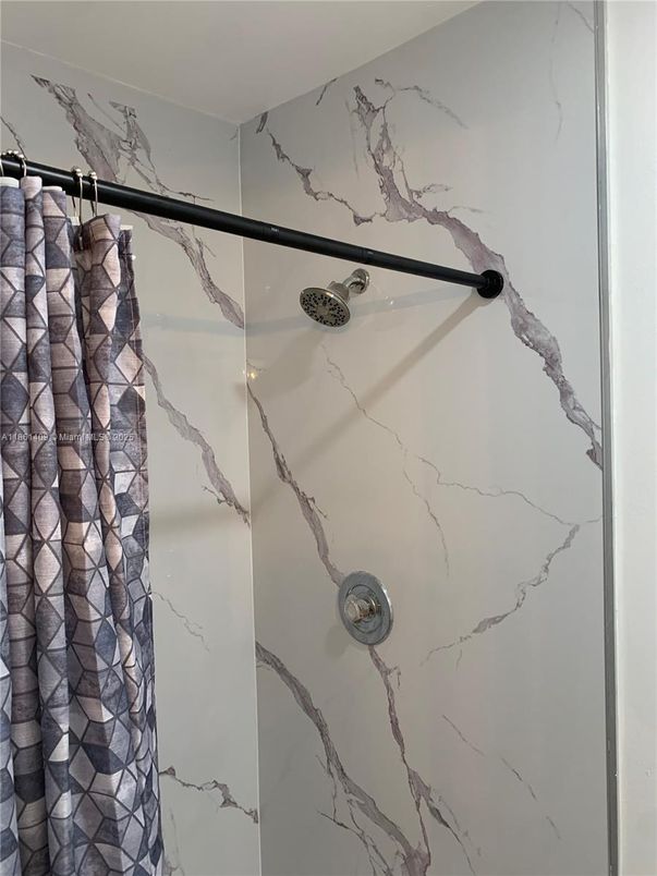 Bathroom, Glass Shower, Interior, Marble Walls