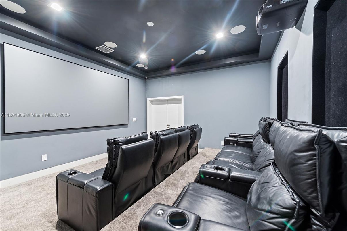 Home Theatre Room, Interior, Projection Screen, Recessed Lighting, Theatre Room