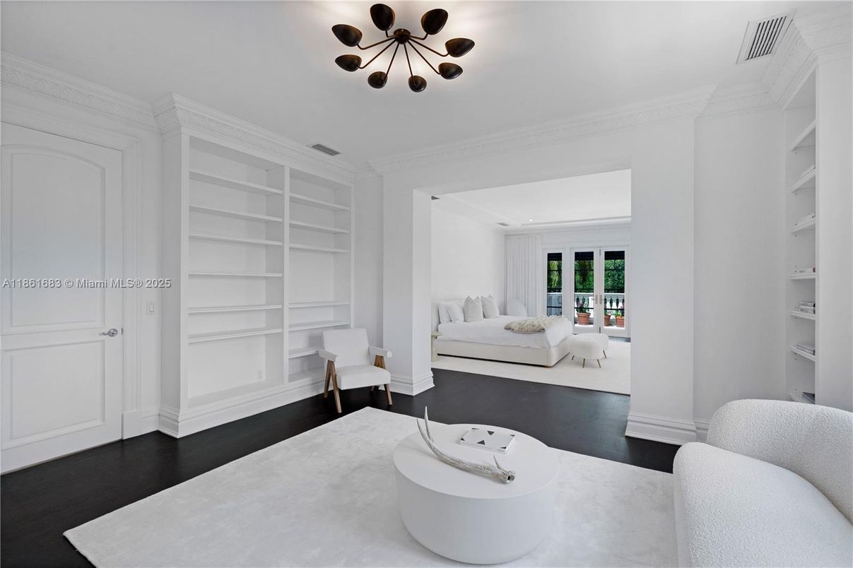 Bedroom, Interior, Pendant Lights, Wood Texture Flooring