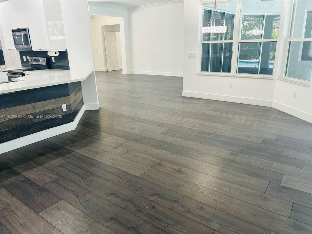 Empty room, Interior, Kitchen, Wood Texture Flooring