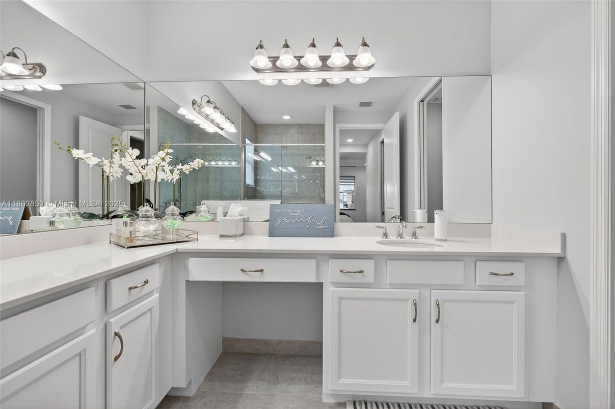 Bathroom, Dual Sink Vanities, Glass Shower, Interior