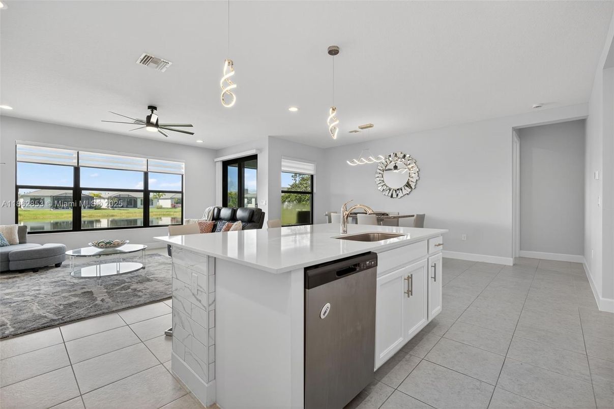 Interior, Kitchen, Living room, Pendant Lights, Recessed Lighting