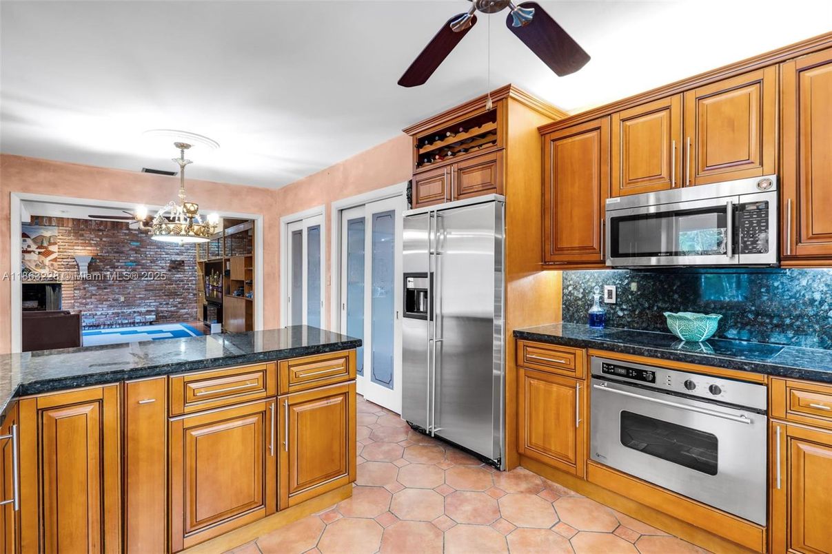 Chandelier, Interior, Kitchen, Stainless Steel Appliances