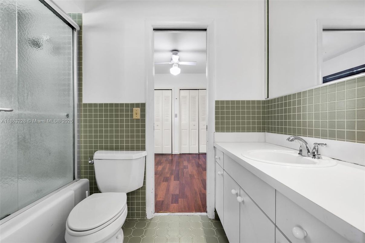 Bathroom, Glass Shower, Interior, Wood Texture Flooring
