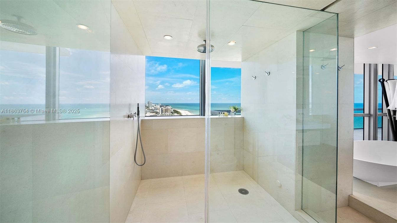Bathroom, Glass Shower, Interior, Recessed Lighting, Water