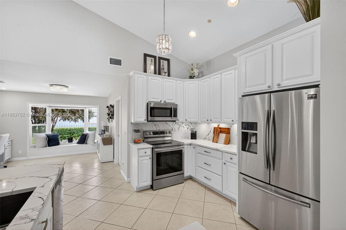 Interior, Kitchen, Pendant Lights, Recessed Lighting, Stainless Steel Appliances