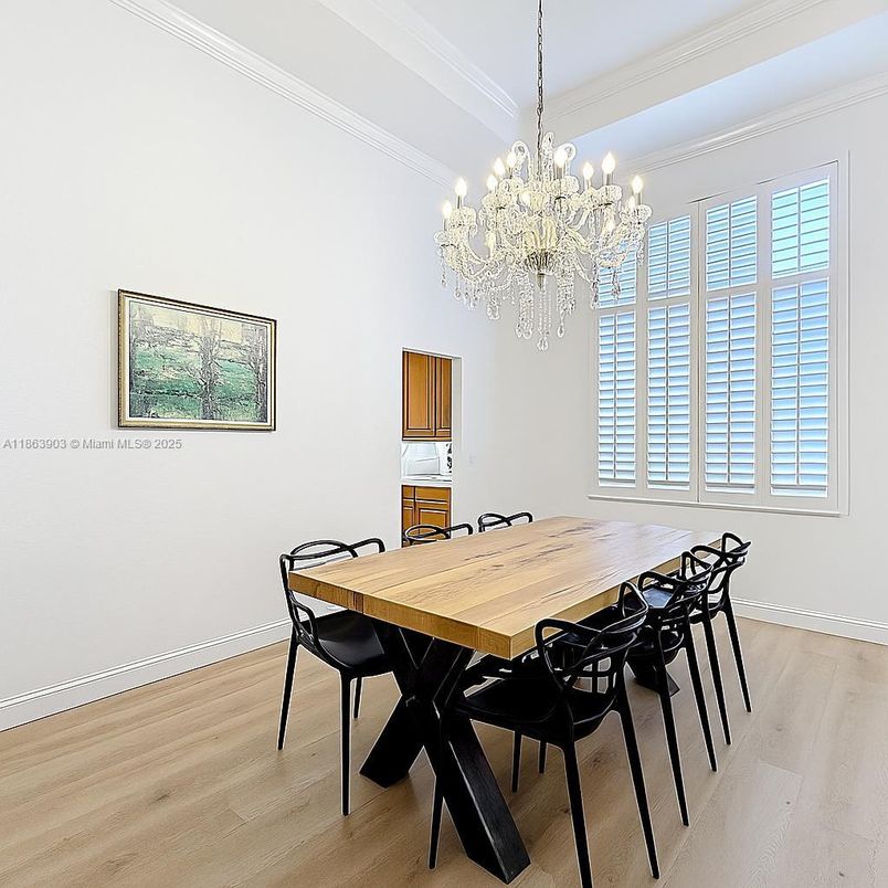 Chandelier, Dining room, Interior, Wood Texture Flooring