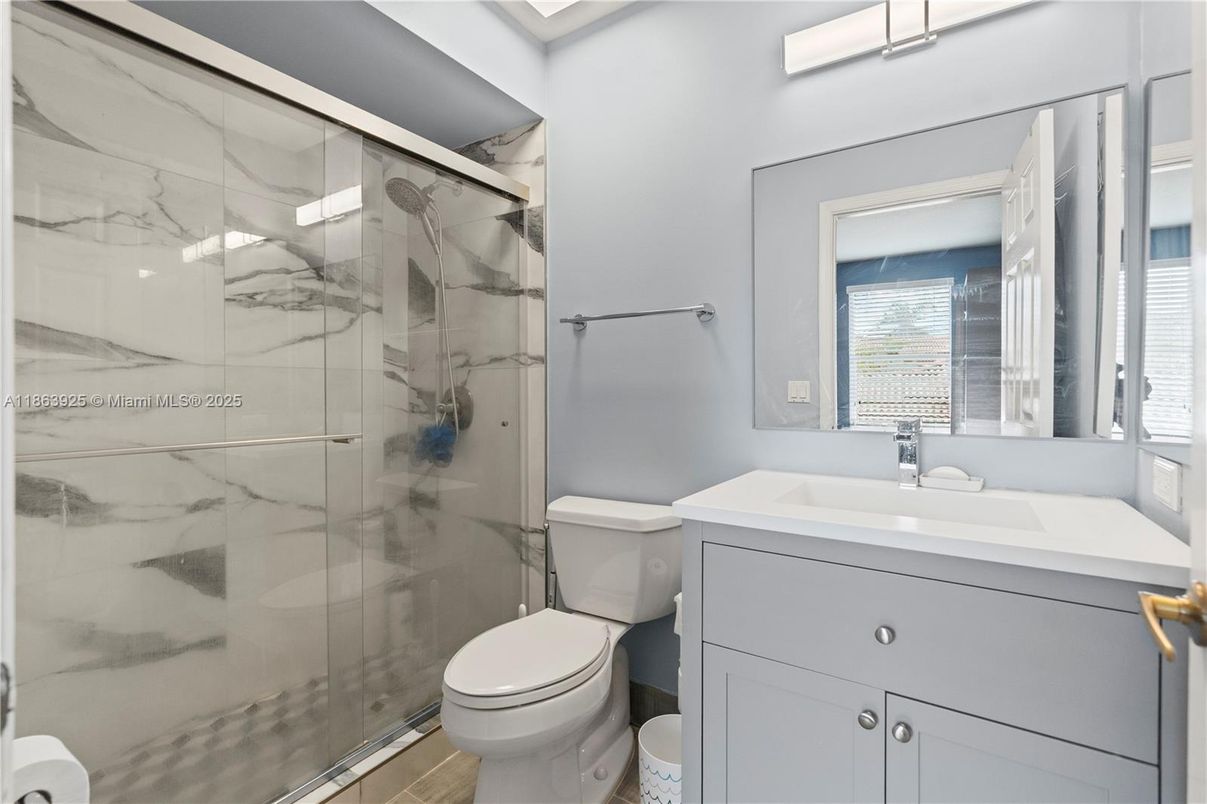 Bathroom, Glass Shower, Interior, Marble Walls