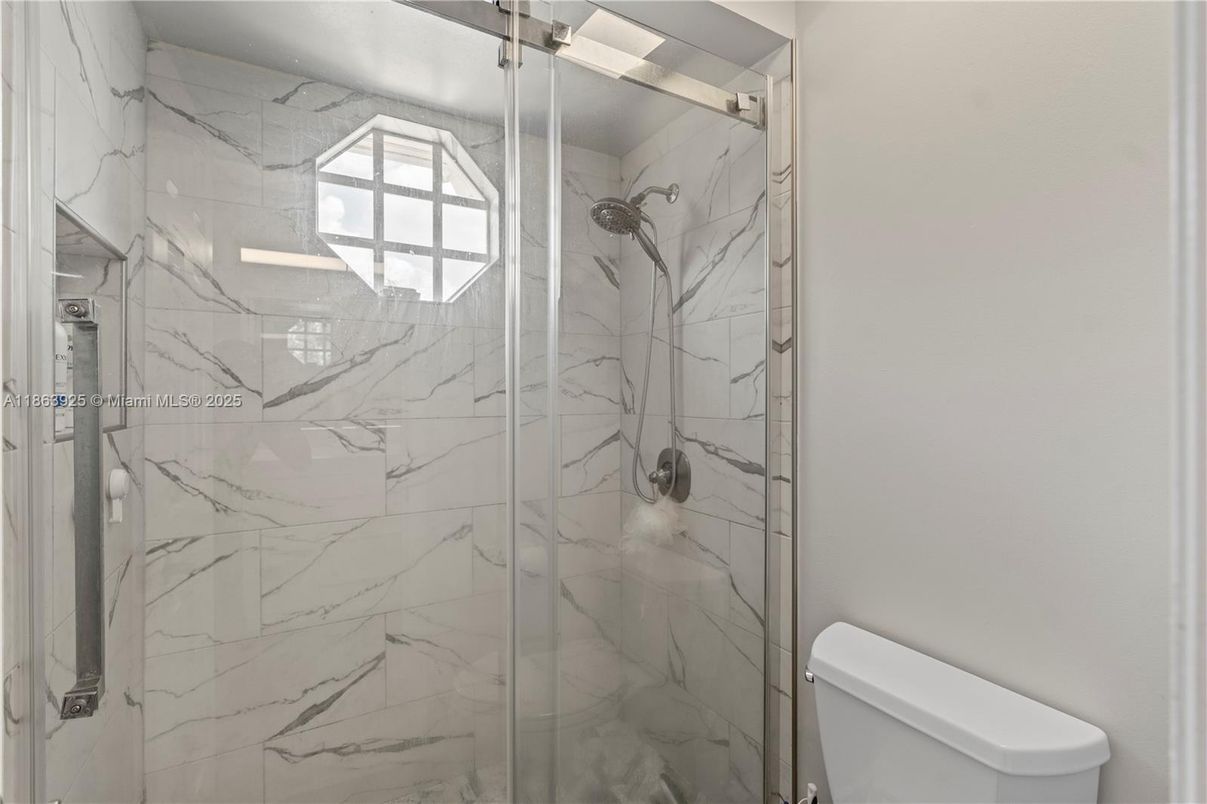 Bathroom, Glass Shower, Interior, Marble Walls