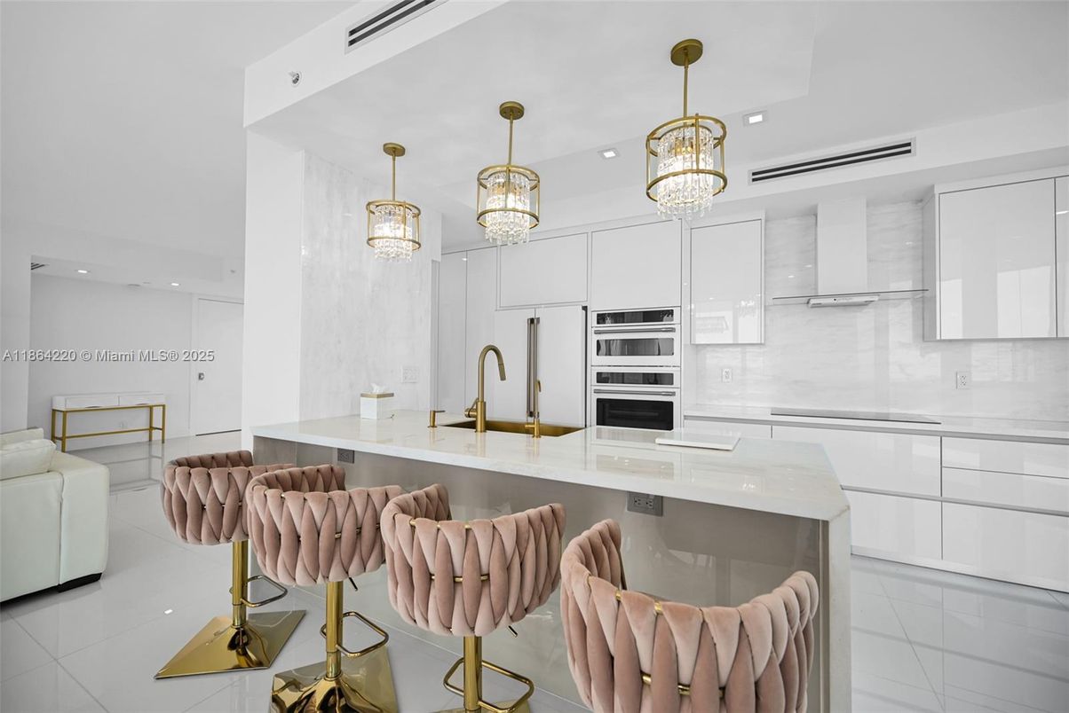 Chandelier, Interior, Kitchen, Pendant Lights, Recessed Lighting, Stainless Steel Appliances