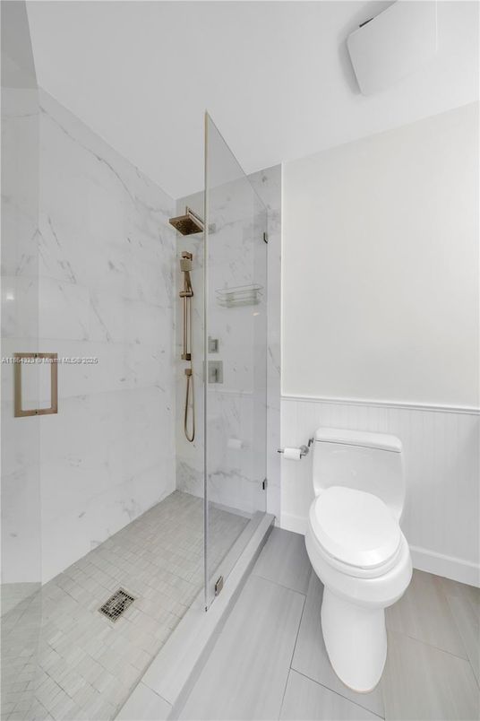 Bathroom, Glass Shower, Interior, Marble Walls